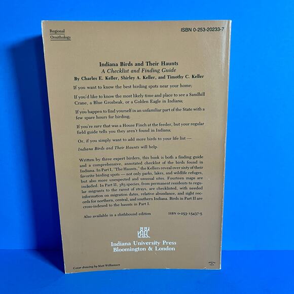 Indiana Birds & Their Haunts Checklist Guide 1979 Keller Birding Vintage Book - Picture 2 of 8